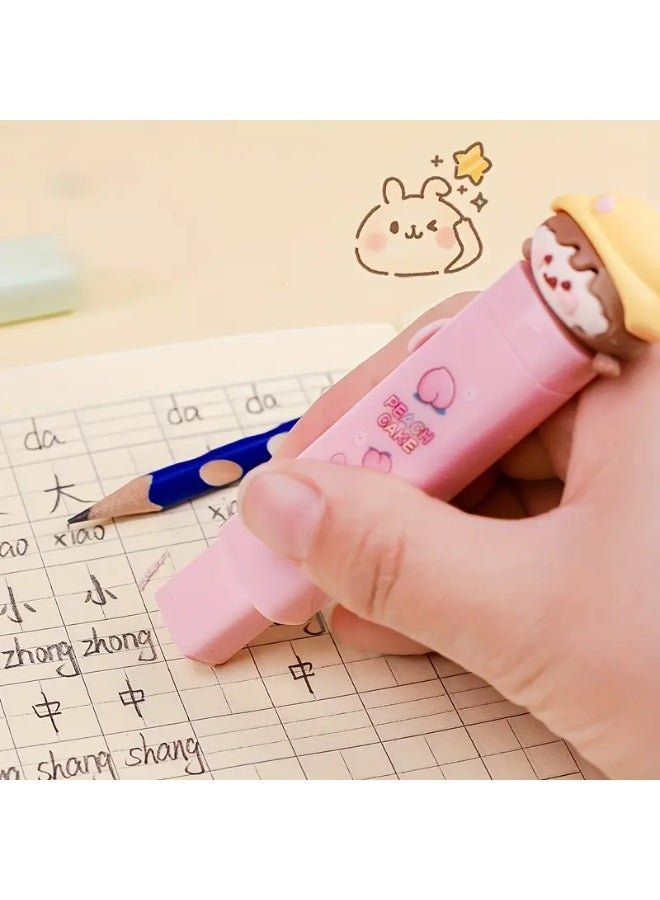 ممحاة كرتونية لطيفة قابلة للسحب بقطعة واحدة مع نواة بديلة واحدة – تصميم كاوايي ممتع للكتابة والرسم للأطفال | محو نظيف وسلس مع بقايا قليلة | هدية أدوات مدرسية ممتعة ومثالية للفن والإبداع - Image 5